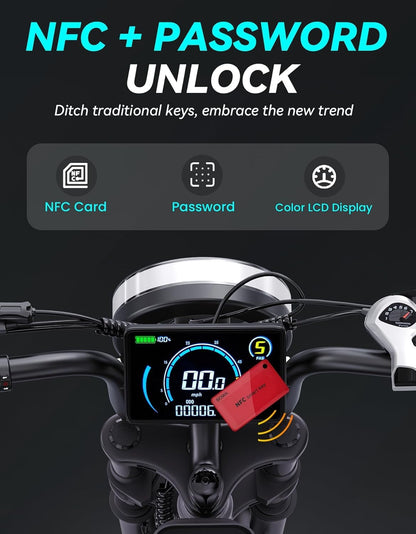 Fat Tire Electric Bike With NFC Smart Unlock