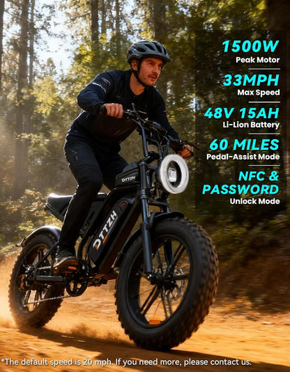 Fat Tire Electric Bike With NFC Smart Unlock