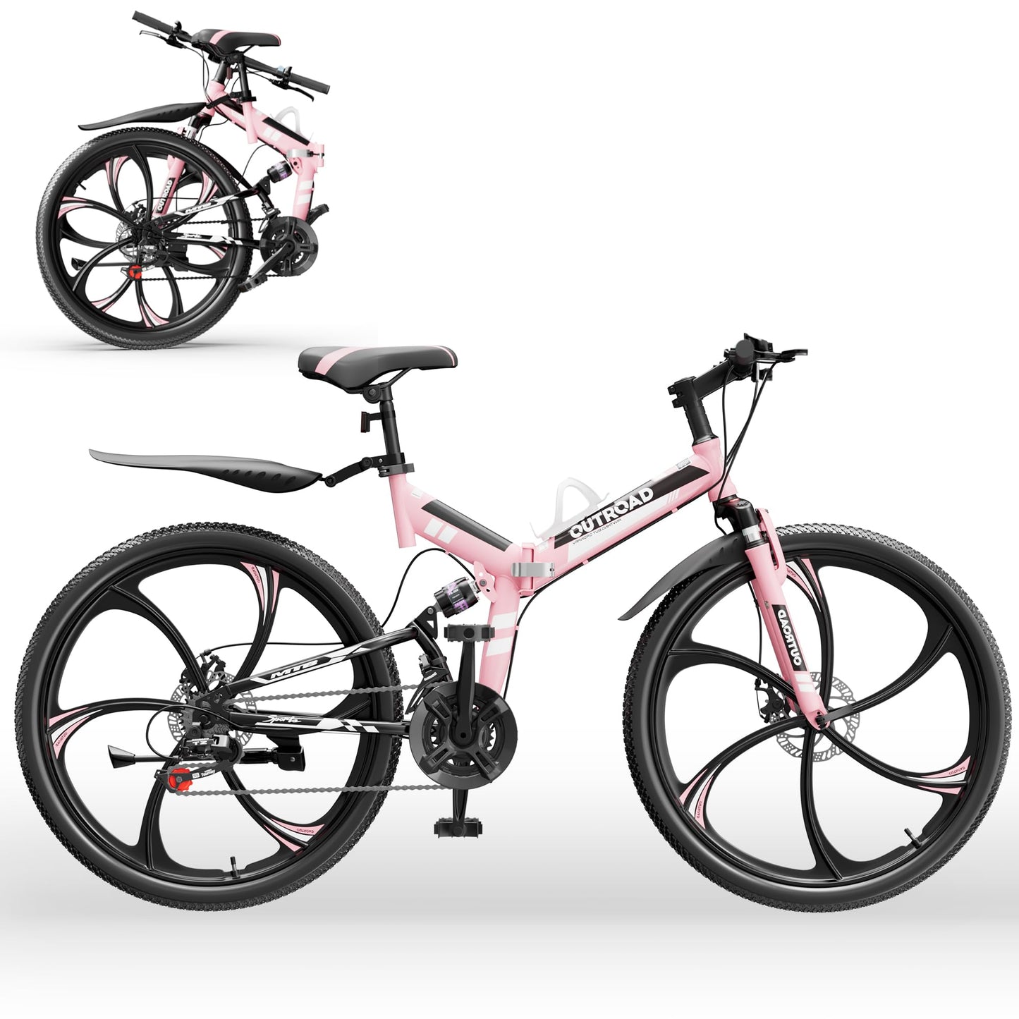 26-Inch Folding Mountain Bike With Full Suspension