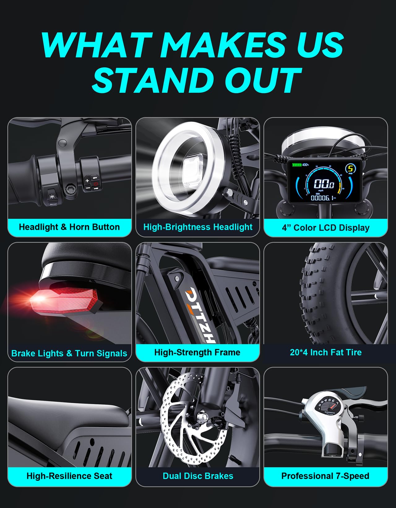 Fat Tire Electric Bike With NFC Smart Unlock