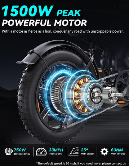Fat Tire Electric Bike With NFC Smart Unlock
