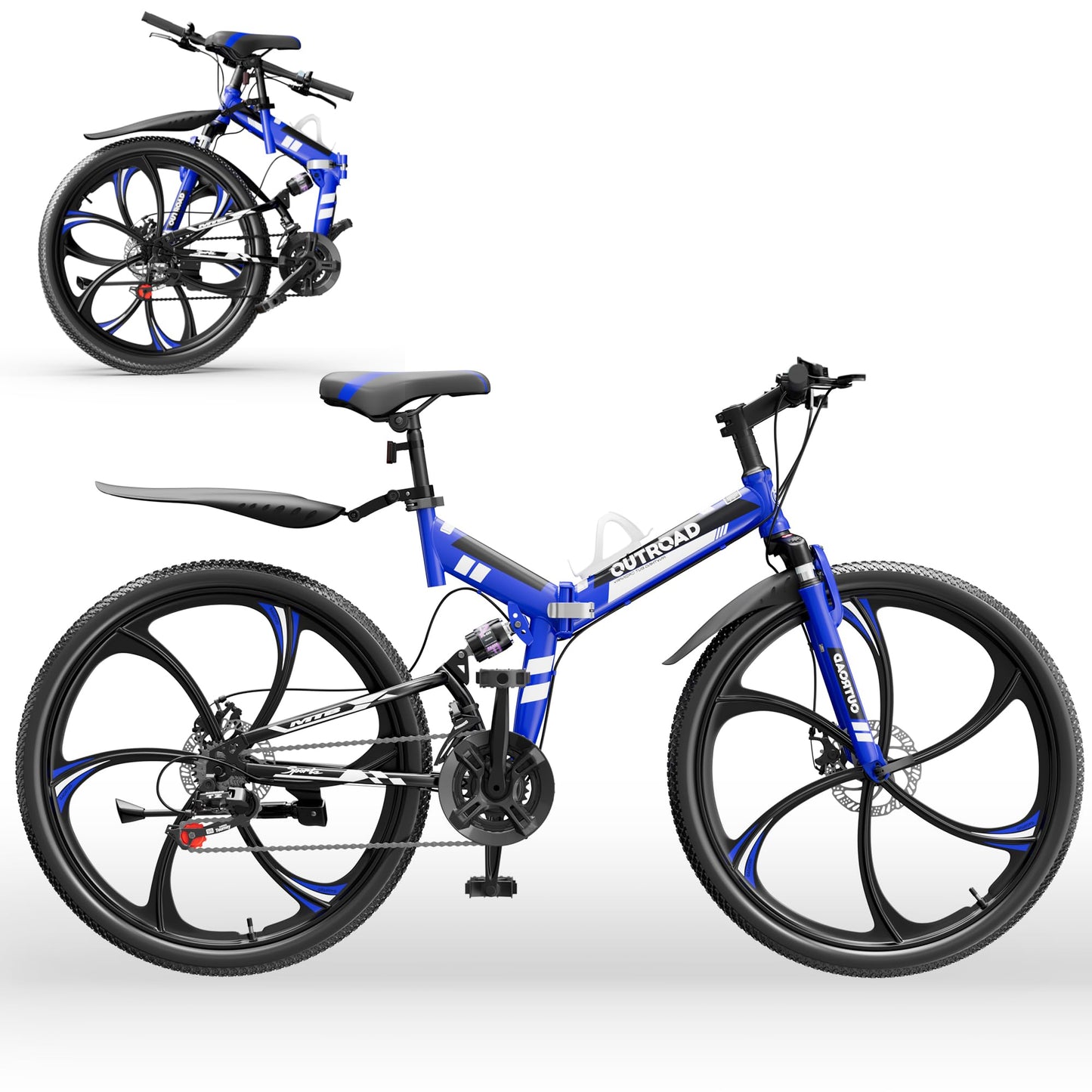 26-Inch Folding Mountain Bike With Full Suspension
