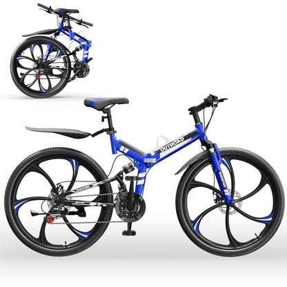 26-Inch Folding Mountain Bike With Full Suspension