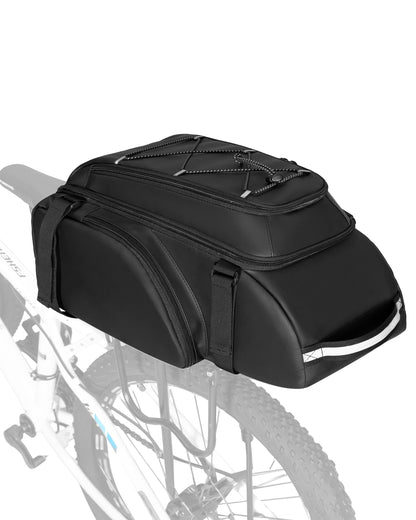 Bike Rear Rack Bag with Reflective Strips & Straps
