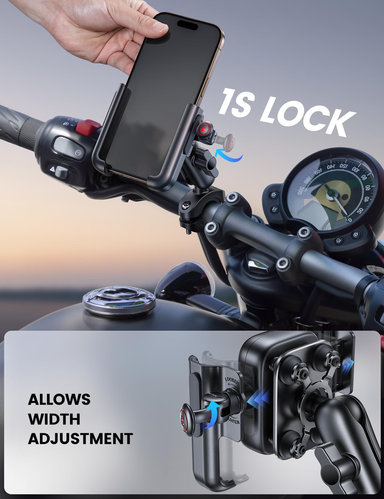 All-Metal Anti-Shake Bike Phone Mount