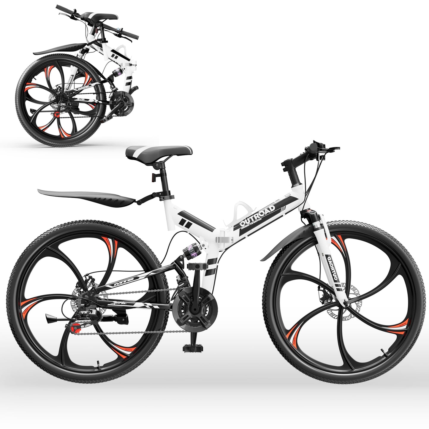 26-Inch Folding Mountain Bike With Full Suspension