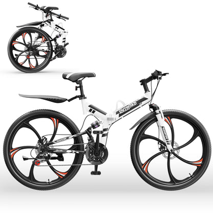 26-Inch Folding Mountain Bike With Full Suspension