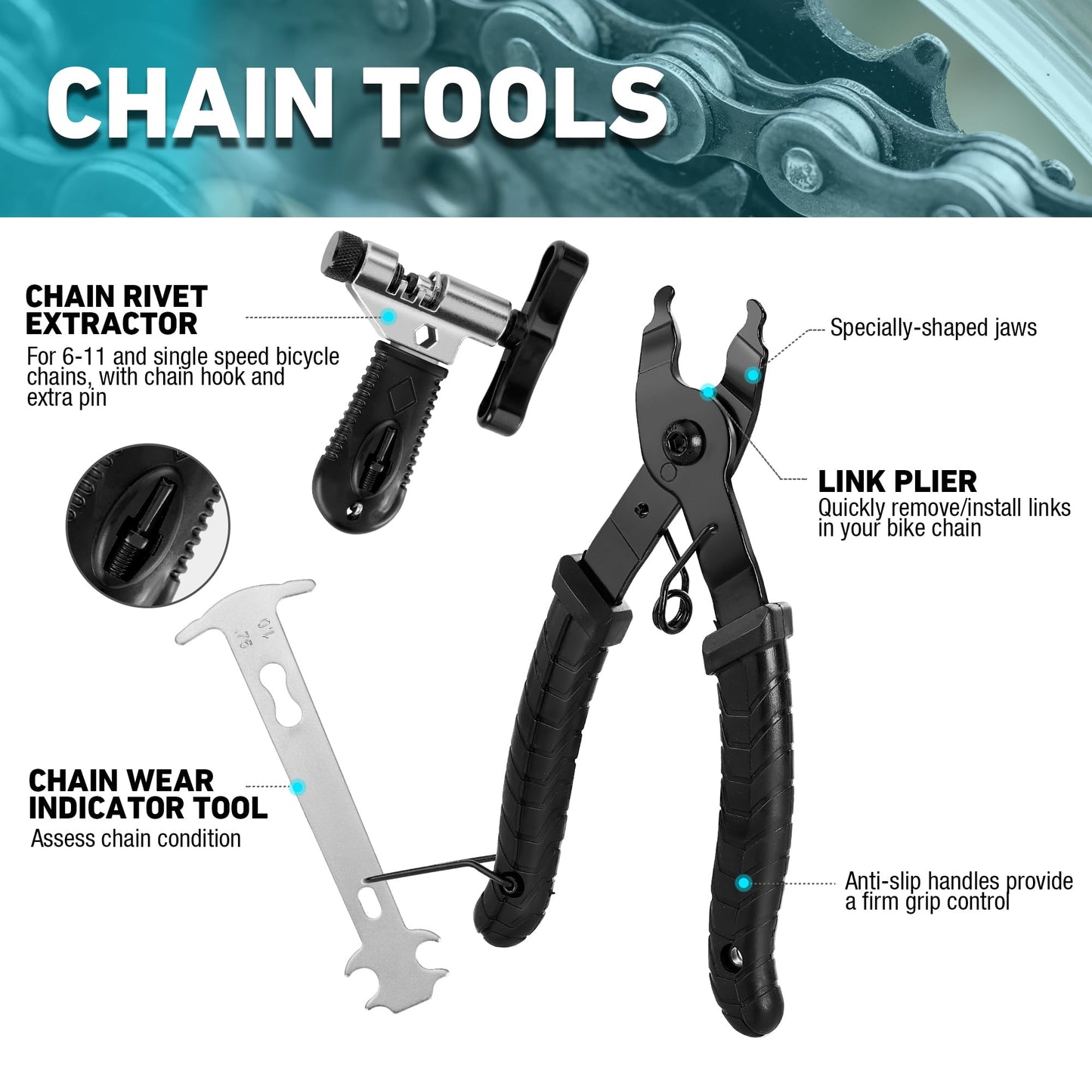 41-Piece Complete Bicycle Repair Tool Kit