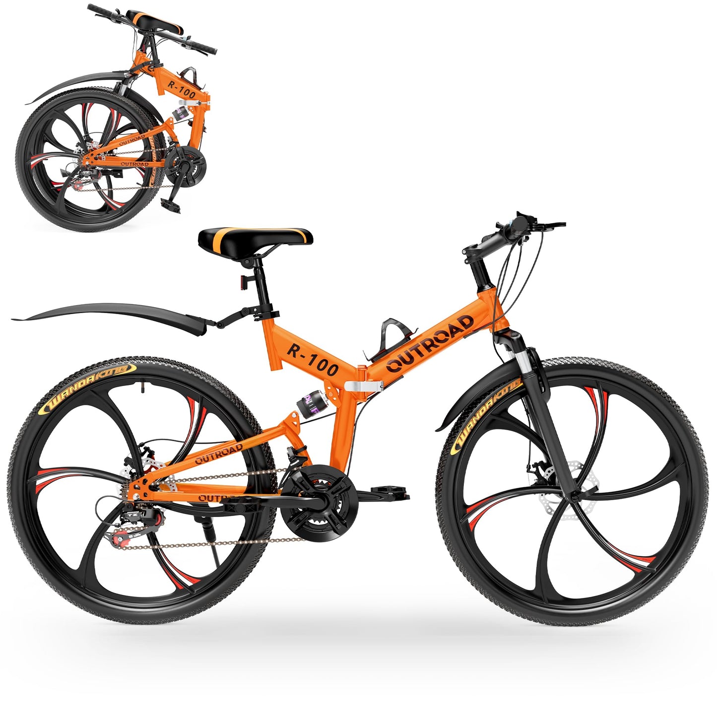 26-Inch Folding Mountain Bike With Full Suspension