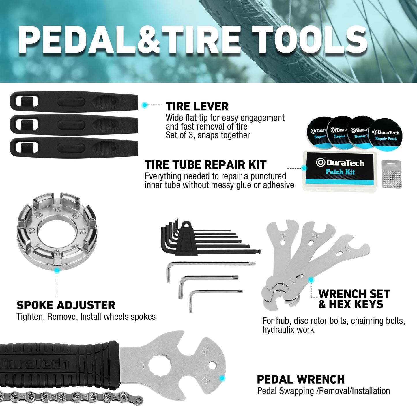 41-Piece Complete Bicycle Repair Tool Kit
