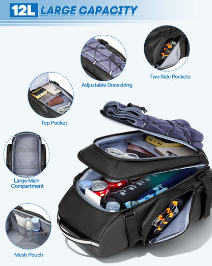 Bike Rear Rack Bag with Reflective Strips & Straps