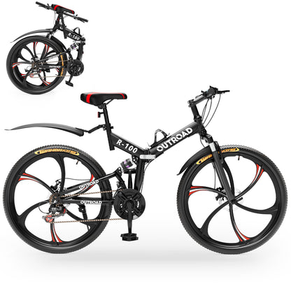 26-Inch Folding Mountain Bike With Full Suspension