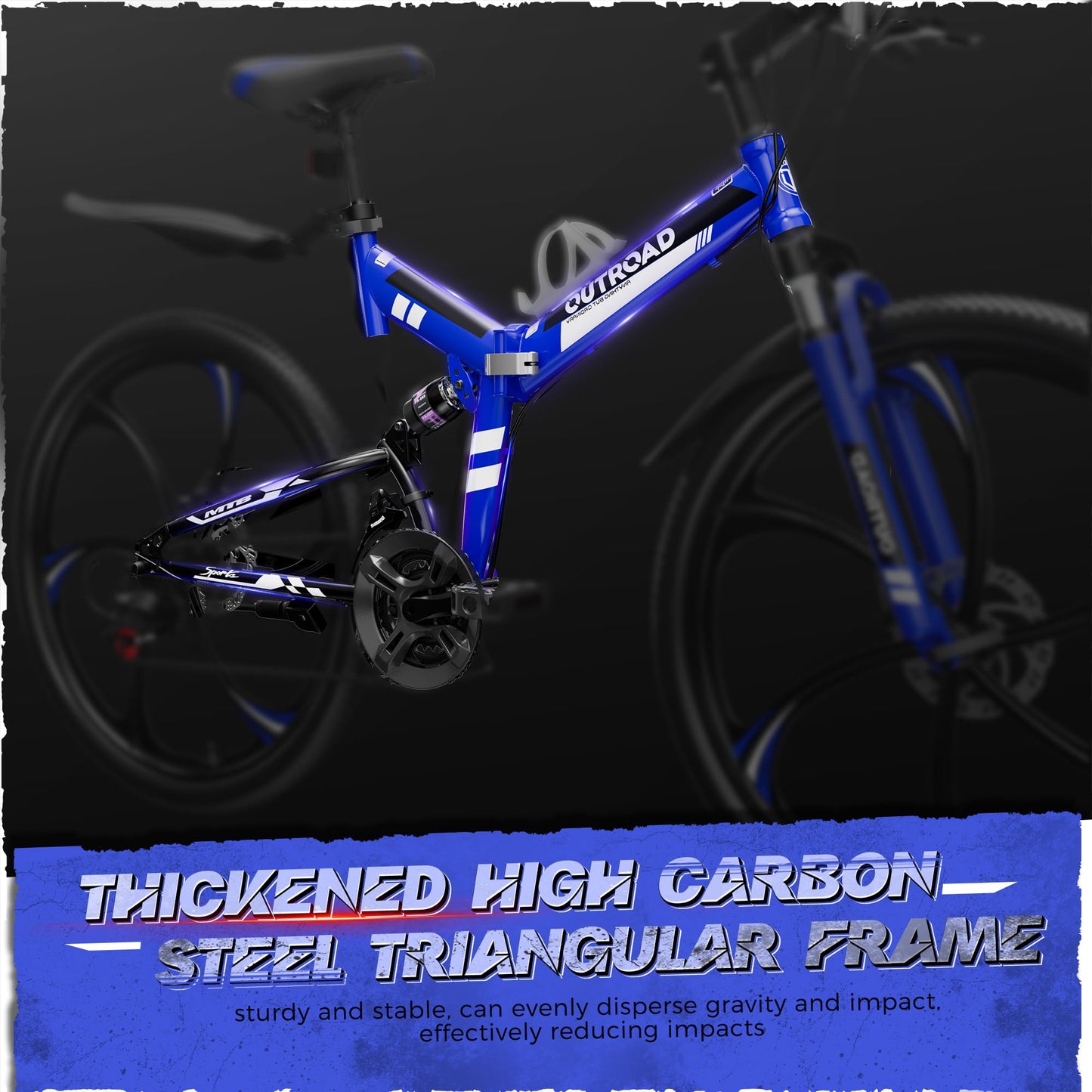 26-Inch Folding Mountain Bike With Full Suspension
