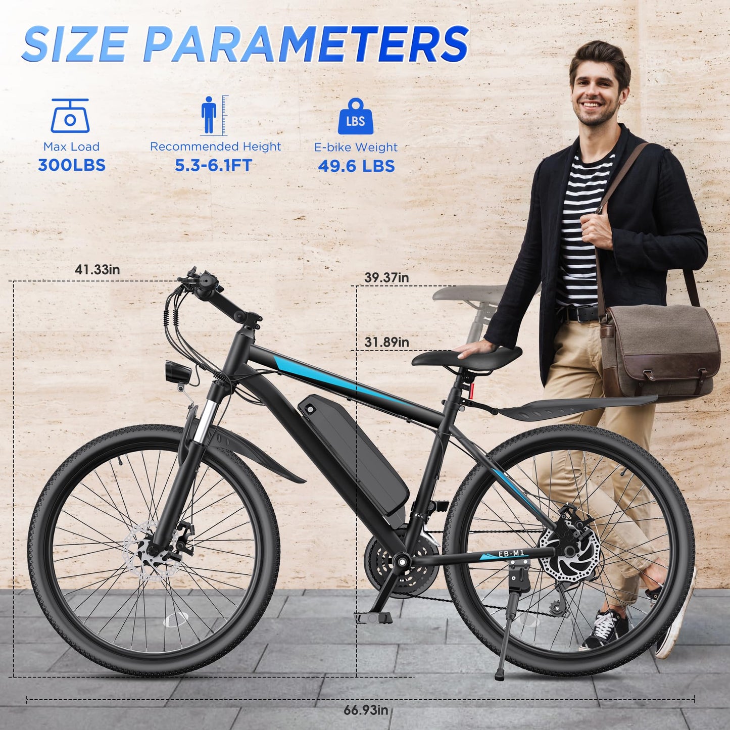 1000W Electric Mountain Bike With 50-Mile Range