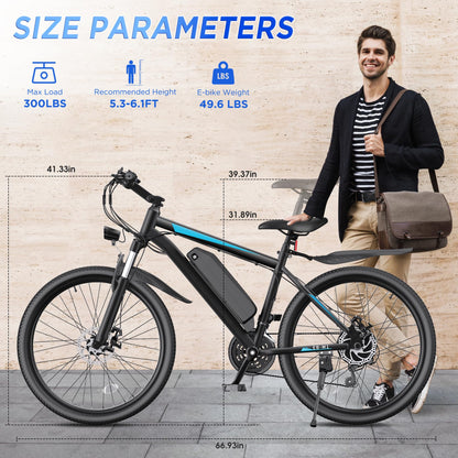 1000W Electric Mountain Bike With 50-Mile Range