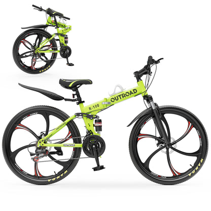 26-Inch Folding Mountain Bike With Full Suspension