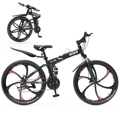 26-Inch Folding Mountain Bike With Full Suspension