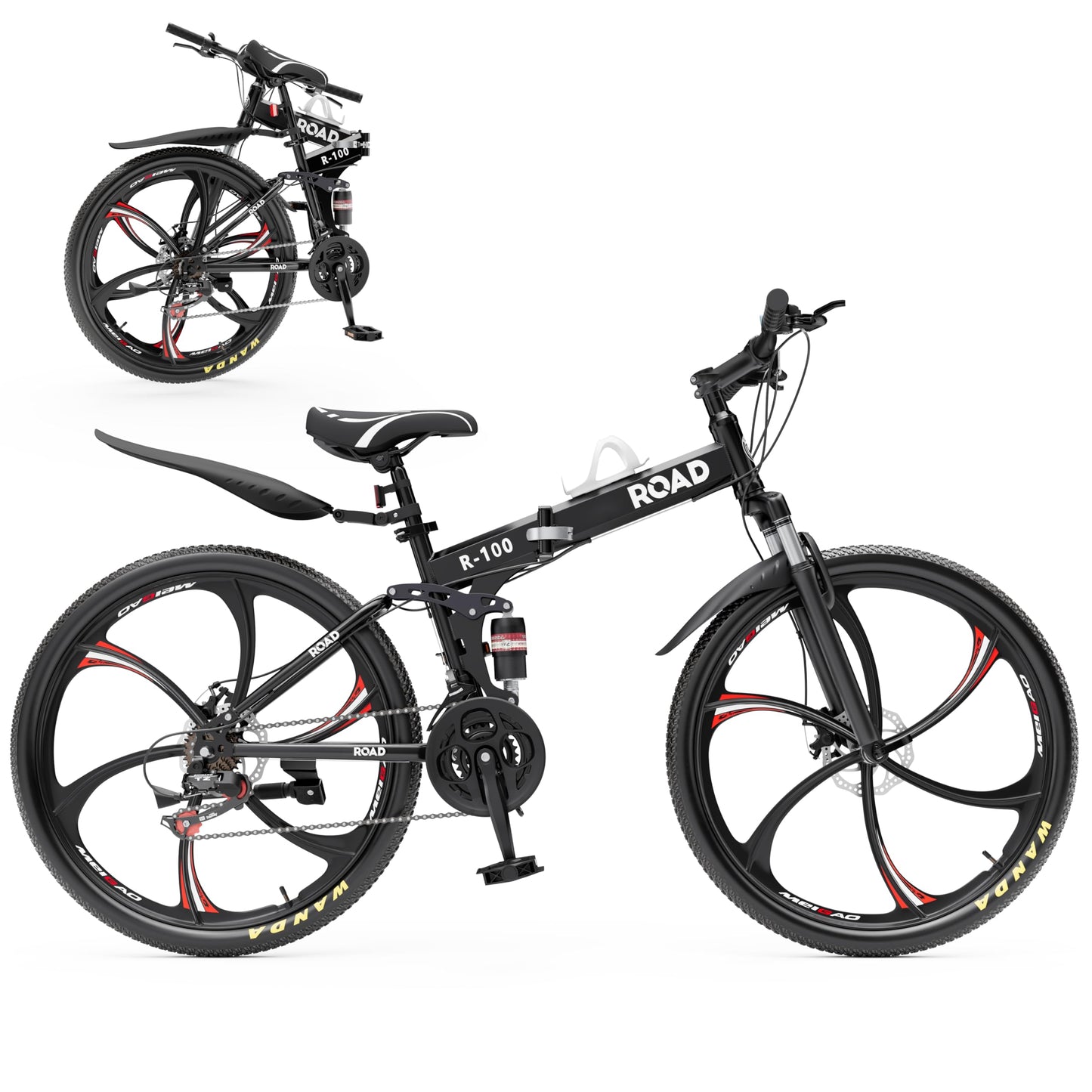 26-Inch Folding Mountain Bike With Full Suspension
