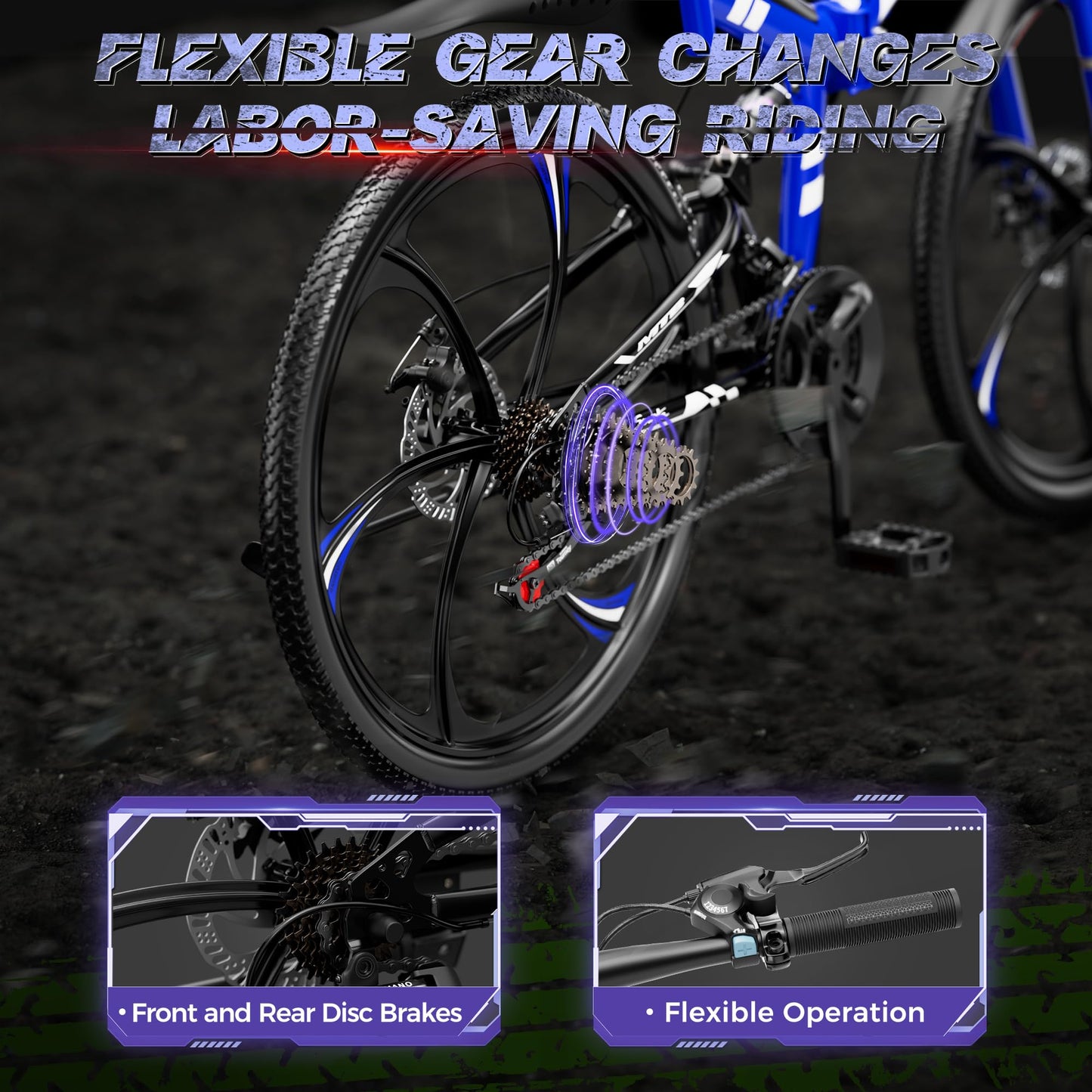 26-Inch Folding Mountain Bike With Full Suspension