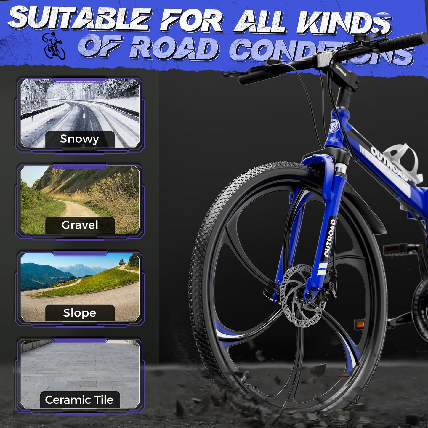 26-Inch Folding Mountain Bike With Full Suspension