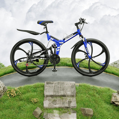 26-Inch Folding Mountain Bike With Full Suspension